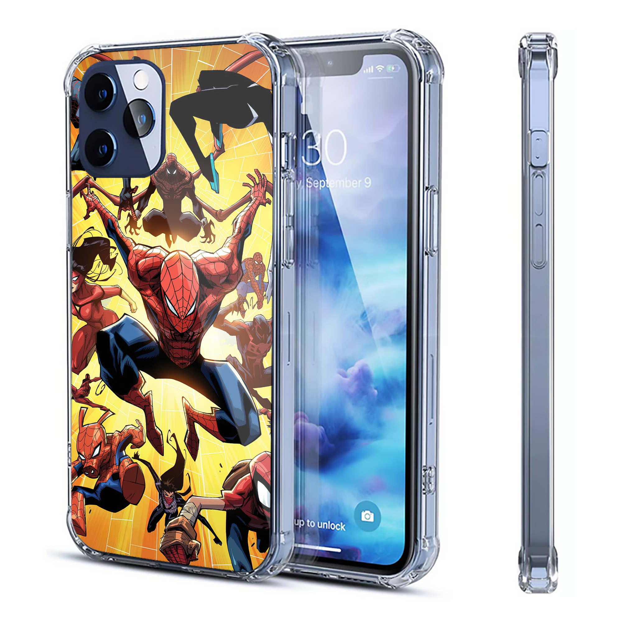 （画像用） Spider Man スパイダーマン 【iPhone 12シリーズ対応】透明スマホケース（クリアソフトケース）